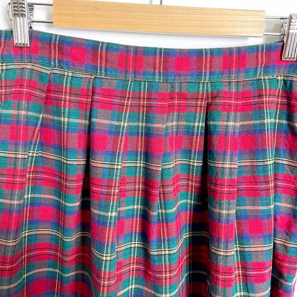 1980s vintage cotton plaid skirt - size 12 - Picture 8 of 10